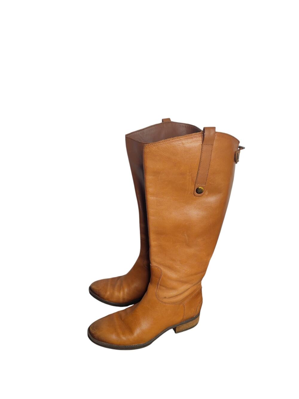Sam Edelman Penny Riding Boots Cognac Women's 7.5M Wide Calf leather